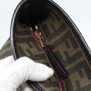 FENDI Zucca Canvas Tote Bag PVC Black Brown Auth 185643V-10