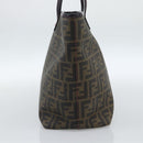 FENDI Zucca Canvas Tote Bag PVC Black Brown Auth 185643V-3
