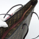 FENDI Zucca Canvas Tote Bag PVC Black Brown Auth 185643V-6