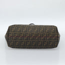 FENDI Zucca Canvas Tote Bag PVC Black Brown Auth 185643V-5