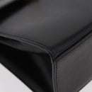 CELINE Hand Bag Leather Black Gold Auth 185644V-10