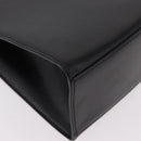 CELINE Hand Bag Leather Black Gold Auth 185644V-12