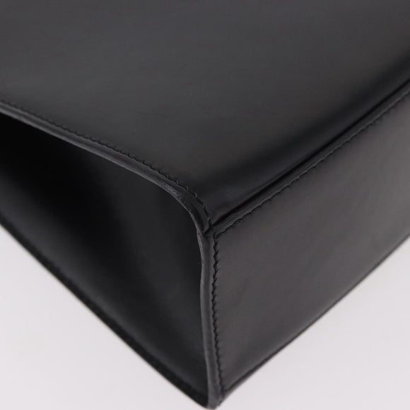 CELINE Hand Bag Leather Black Gold Auth 185644V