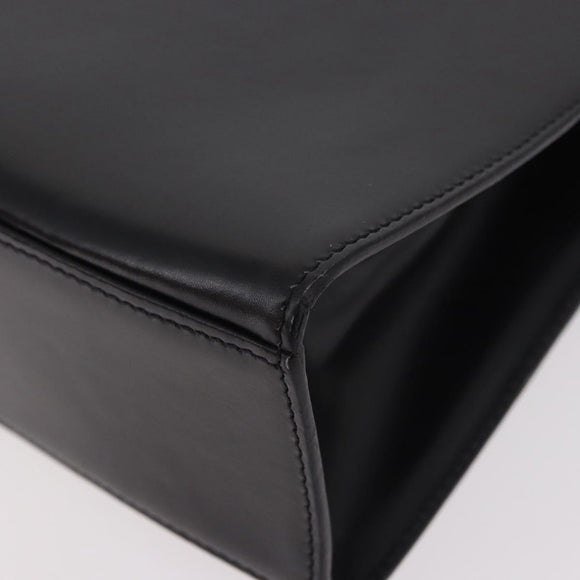 CELINE Hand Bag Leather Black Gold Auth 185644V