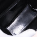 CELINE Hand Bag Leather Black Gold Auth 185644V-17