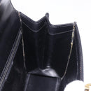 CELINE Hand Bag Leather Black Gold Auth 185644V-18