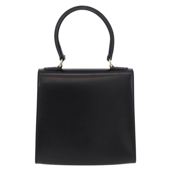 CELINE Hand Bag Leather Black Gold Auth 185644V