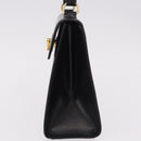 CELINE Hand Bag Leather Black Gold Auth 185644V-4