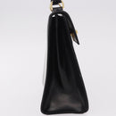 CELINE Hand Bag Leather Black Gold Auth 185644V-5