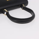 CELINE Hand Bag Leather Black Gold Auth 185644V-7