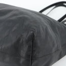Miu Miu Tote Bag Leather Black Gold Auth 185646A-10