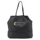 Miu Miu Tote Bag Leather Black Gold Auth 185646A-3