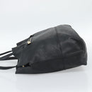 Miu Miu Tote Bag Leather Black Gold Auth 185646A-4