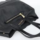Miu Miu Tote Bag Leather Black Gold Auth 185646A-6