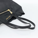 Miu Miu Tote Bag Leather Black Gold Auth 185646A-7