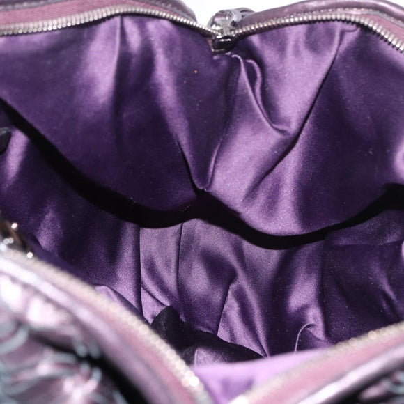 Miu Miu Hand Bag Leather Purple Auth 185647M