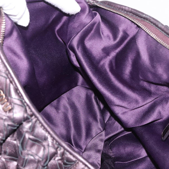 Miu Miu Hand Bag Leather Purple Auth 185647M