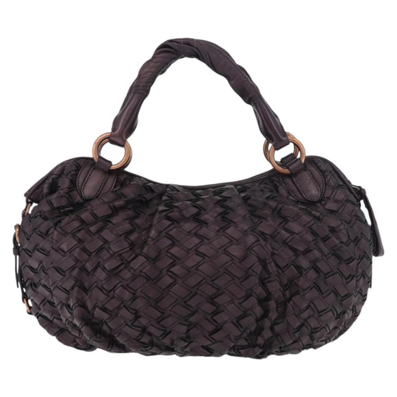 Miu Miu Hand Bag Leather Purple Auth 185647M