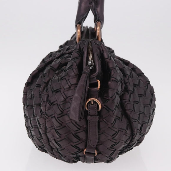 Miu Miu Hand Bag Leather Purple Auth 185647M