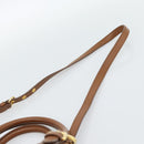 Miu Miu Hand Bag Leather 2way Brown Gold Auth 185649V-10
