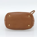 Miu Miu Hand Bag Leather 2way Brown Gold Auth 185649V-11
