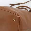 Miu Miu Hand Bag Leather 2way Brown Gold Auth 185649V-12