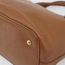 Miu Miu Hand Bag Leather 2way Brown Gold Auth 185649V-14