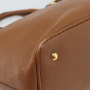 Miu Miu Hand Bag Leather 2way Brown Gold Auth 185649V-15