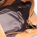 Miu Miu Hand Bag Leather 2way Brown Gold Auth 185649V-18