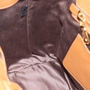 Miu Miu Hand Bag Leather 2way Brown Gold Auth 185649V-19