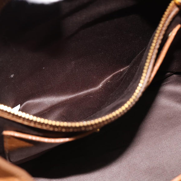 Miu Miu Handtas Leer 2-weg Bruin Goud Auth 185649V