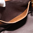 Miu Miu Hand Bag Leather 2way Brown Gold Auth 185649V-22
