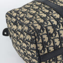 Christian Dior Trotter Canvas Boston Bag Navy Silver Auth 185650-14