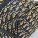 Christian Dior Trotter Canvas Boston Bag Navy Silver Auth 185650-15