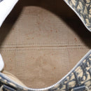 Christian Dior Trotter Canvas Boston Bag Navy Silver Auth 185650-12