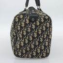 Christian Dior Trotter Canvas Boston Bag Navy Silver Auth 185650-3