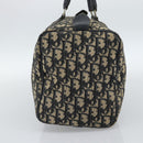 Christian Dior Trotter Canvas Boston Bag Navy Silver Auth 185650-4