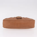 CELINE Shoulder Bag Leather Brown Gold Auth 185651V-5