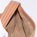 CELINE Shoulder Bag Leather Brown Gold Auth 185651V-21