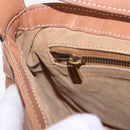CELINE Shoulder Bag Leather Brown Gold Auth 185651V-24