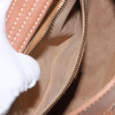 CELINE Shoulder Bag Leather Brown Gold Auth 185651V-25
