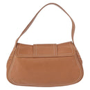 CELINE Shoulder Bag Leather Brown Gold Auth 185651V-2