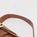 CELINE Shoulder Bag Leather Brown Gold Auth 185651V-14