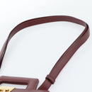 Salvatore Ferragamo Gancini Hand Bag Leather 2way Bordeaux Gold Auth 185652A-15