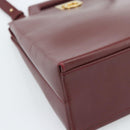 Salvatore Ferragamo Gancini Hand Bag Leather 2way Bordeaux Gold Auth 185652A-16
