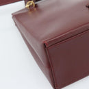 Salvatore Ferragamo Gancini Hand Bag Leather 2way Bordeaux Gold Auth 185652A-18