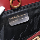 Salvatore Ferragamo Gancini Hand Bag Leather 2way Bordeaux Gold Auth 185652A-11