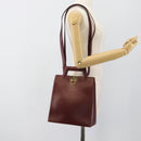 Salvatore Ferragamo Gancini Hand Bag Leather 2way Bordeaux Gold Auth 185652A-24