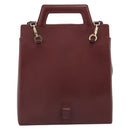 Salvatore Ferragamo Gancini Hand Bag Leather 2way Bordeaux Gold Auth 185652A-2