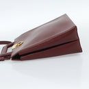 Salvatore Ferragamo Gancini Hand Bag Leather 2way Bordeaux Gold Auth 185652A-3